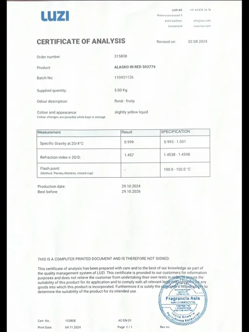 Сертификат анализа